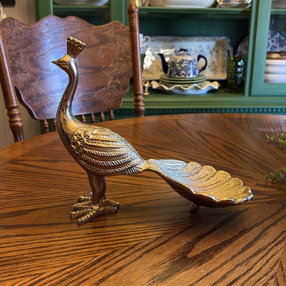 Metallic Gold Peacock Trinket Dish - Home Accents - Picture 3 of 3